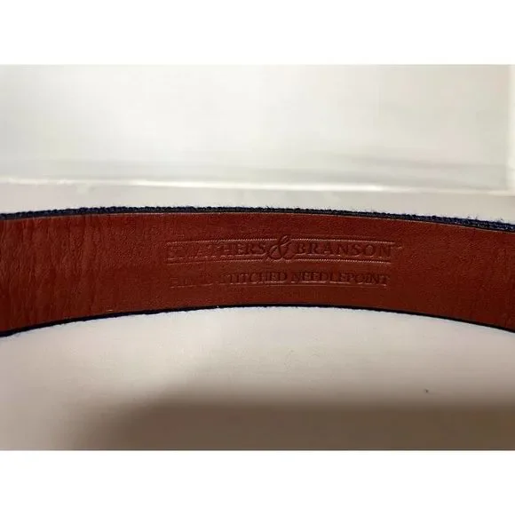 Nautical Anchor Pattern Belt in Brown and Blue - Picture 5 of 6